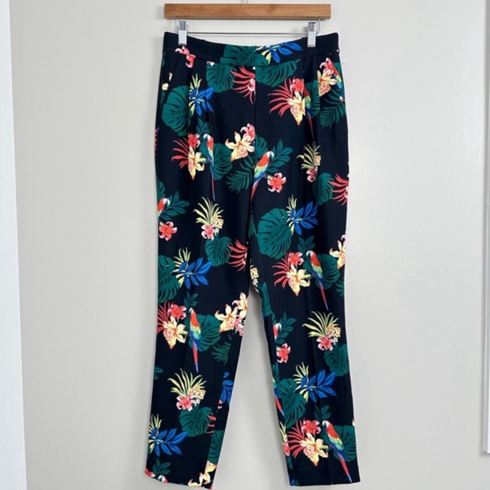 Womens Contemporaine Pants Black Multi Tropical Size 8